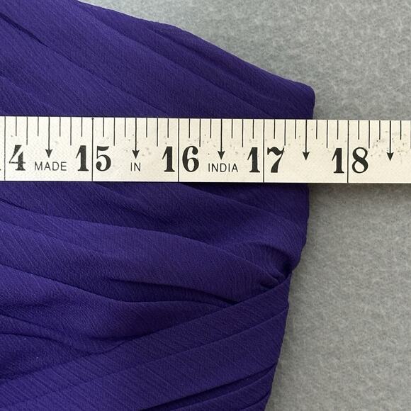 Davids Bridal Womens Dress 12 Regency Purple‎ Crinkle Chiffon One Shoulder Party - Picture 8 of 16